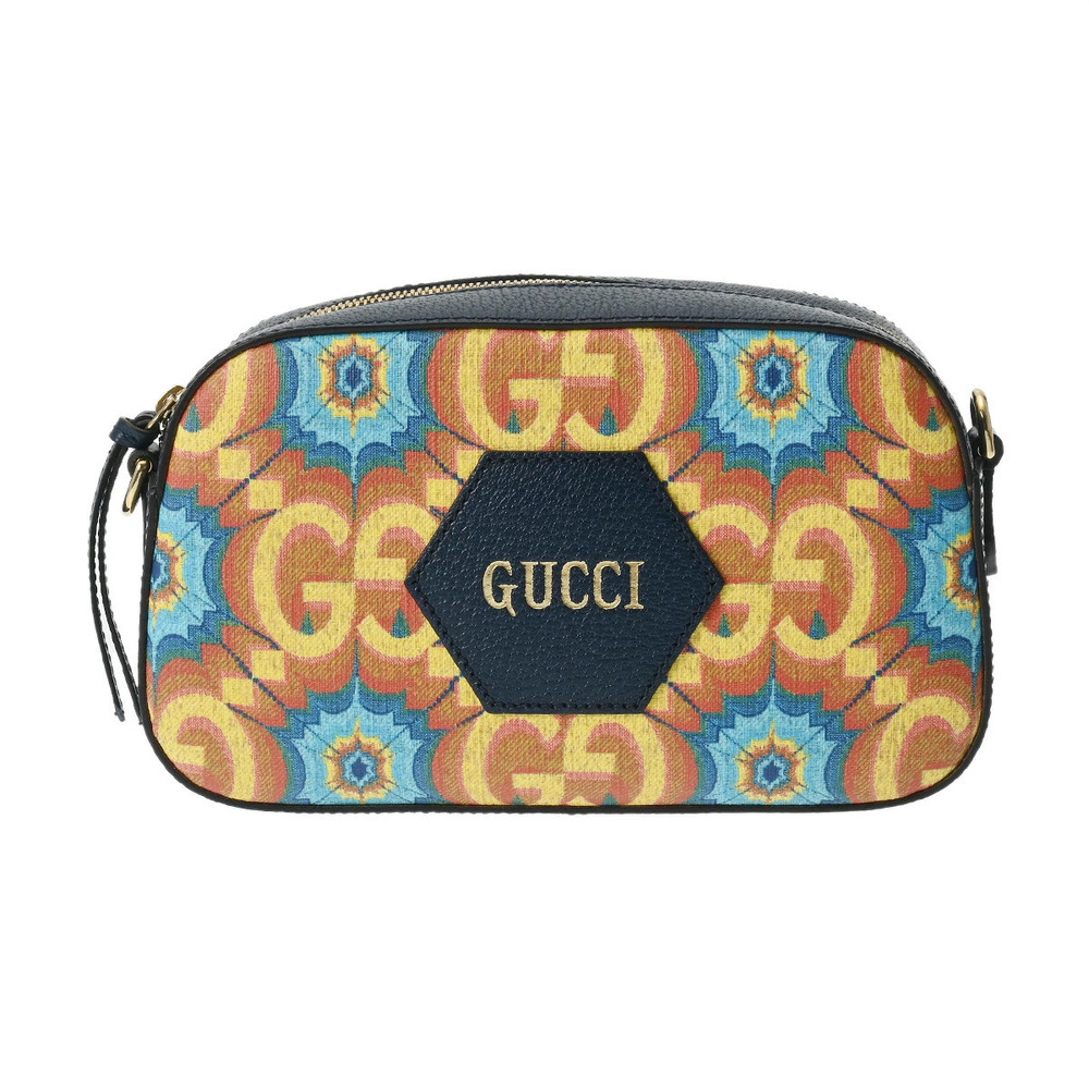 Gucci Kaleidoscope Bag Shoulder GG Blue Leather Yellow - Picture 2 of 9